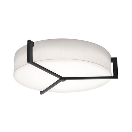 Afx Apex 27in. Medium Base Flush Mount, Espresso Finish, Linen White Shade APF2432MBES-LW